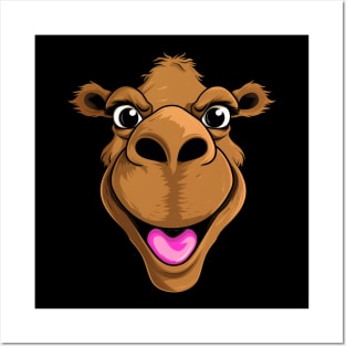 Cartoon Camel Face Cute and Funny Animals Posters and Art